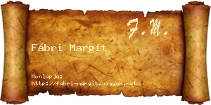 Fábri Margit névjegykártya